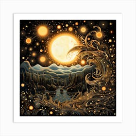 Moon In The Sky Art Print