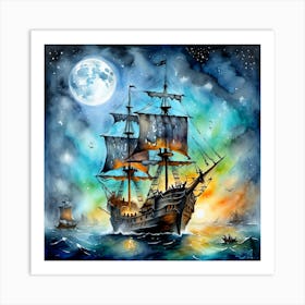 Of A Pirate Ship 1 Art Print