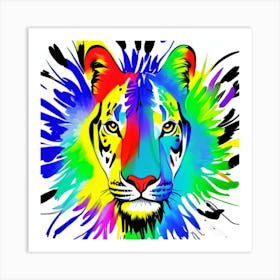 Rainbow Tiger 2 Art Print