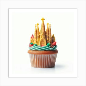 Sagrada Familia Cupcake 1 Art Print