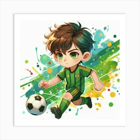 boy soccer player 1 Art Print