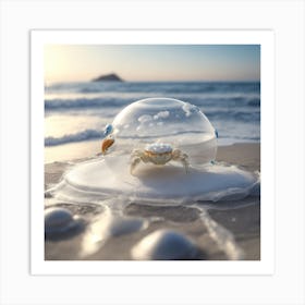 Crab In A Bubble Art Print