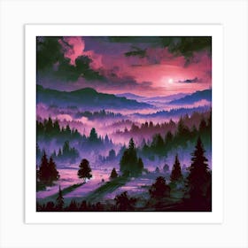 Purple Night Sky 4 Art Print