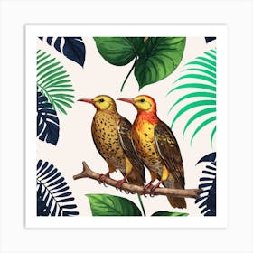 Birds On A Branch Art Print