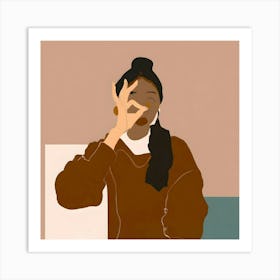 Illustration Of A Black Woman Art Print