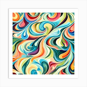 Abstract Colorful Psychedelic Pattern art, 1305 Art Print