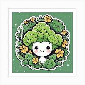 Kawaii Vegetable Sticker Art Print