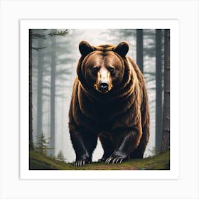 Brown Bear In The Forest 10 Art Print