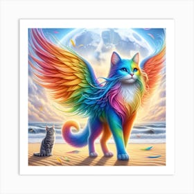 Rainbow Cat 1 Art Print