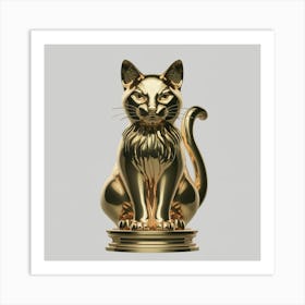 Gold Cat Statue Art Print