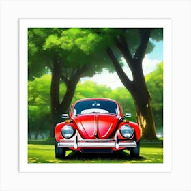 Vw Beetle In The Park Art Print