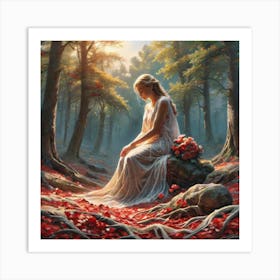 Girl In The Forest 5 Art Print