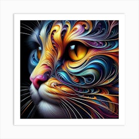 Colorful Cat 3 Art Print