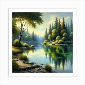 Lake In The Forest 1 Art Print