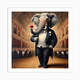 Elephant In Tuxedo 1 Art Print