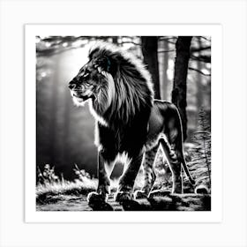 Lion In The Forest 11 Art Print