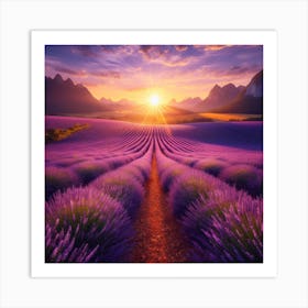 A lavender field 2 Art Print
