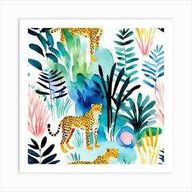 Leopards In The Jungle 03 Art Print