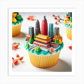 Hong Kong City Cupcakes Art Print