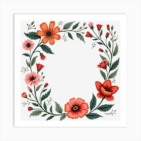 Floral Wreath 2 Art Print