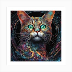 Cat In A Circle Art Print