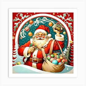 Jolly Santa Claus Art Print