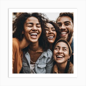 A group of friends from different backgrounds and cultures 1 Art Print