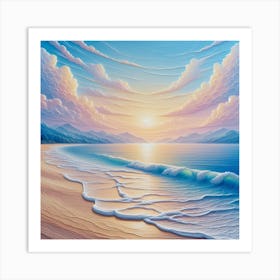 Sunset On The Beach 1 Art Print