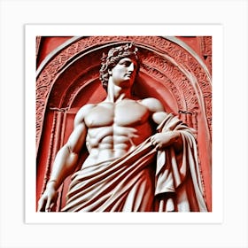 Estatua Romana Roja Art Print