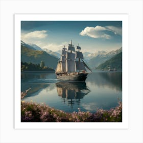 Sailing Ship In The Water Art Print