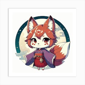 Kitsune Joy 12 Art Print