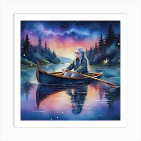 Girl In A Boat 2 Art Print