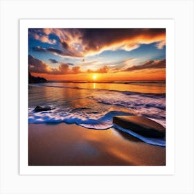 Sunset On The Beach 438 Art Print