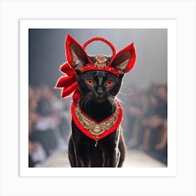 Cat On Runway Art Print