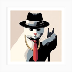 Cat In A Hat Art Print