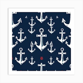 White anchor pattern Art Print