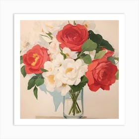 Roses In A Vase Art Print