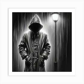 Man In Raincoat Art Print