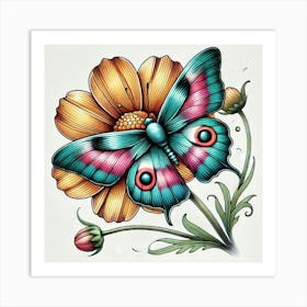 Tattoo Butterfly 3 Art Print