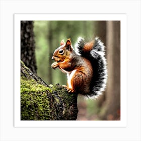 Squirrel In The Forest 97 Art Print