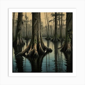 Cypress Trees 2 Art Print