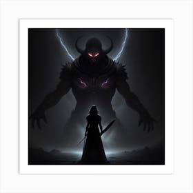 Demon in the darkness Art Print