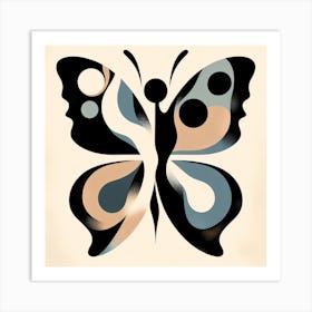 Abstract Matisse Style Butterfly Woman Art Print