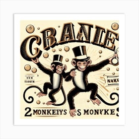 Two Monkeys And Monkeys Art Print