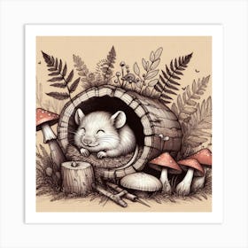 Mouse In The Woods Art Print