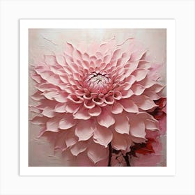 Large pink dahlia flower Art Print