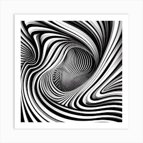 Black and white optical illusion 9 Art Print