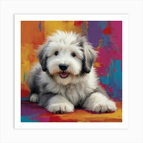 Old English Sheepdog Puppy Art Print