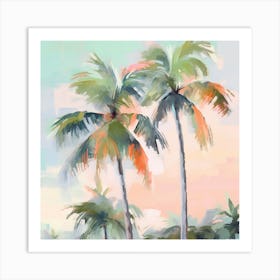 Palm Trees At Sunset Art Print