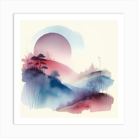 Watercolor Landscape 6 Art Print